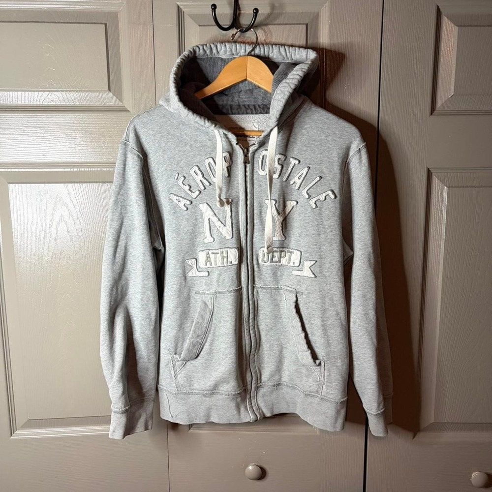 Aeropostale zip up hoodie  Size L y2k gray preppy skater summer
